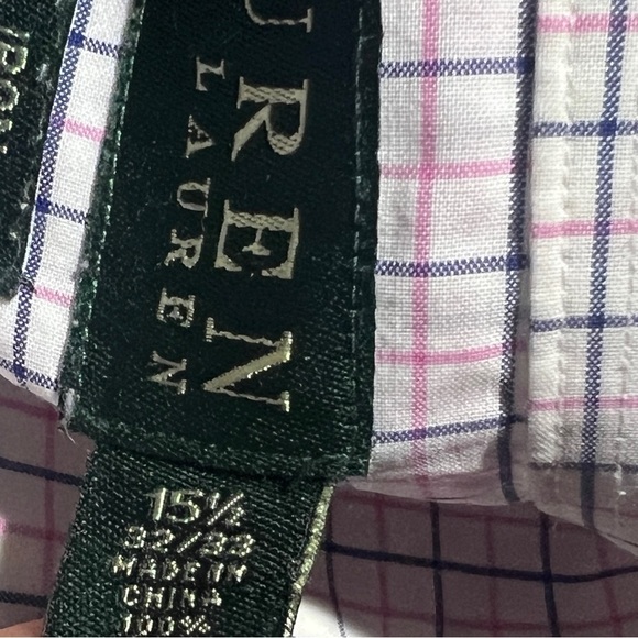 Lauren Ralph Lauren Plaid Dress Suit Mens Shirt 15.5 (32 - 33) - Picture 6 of 6